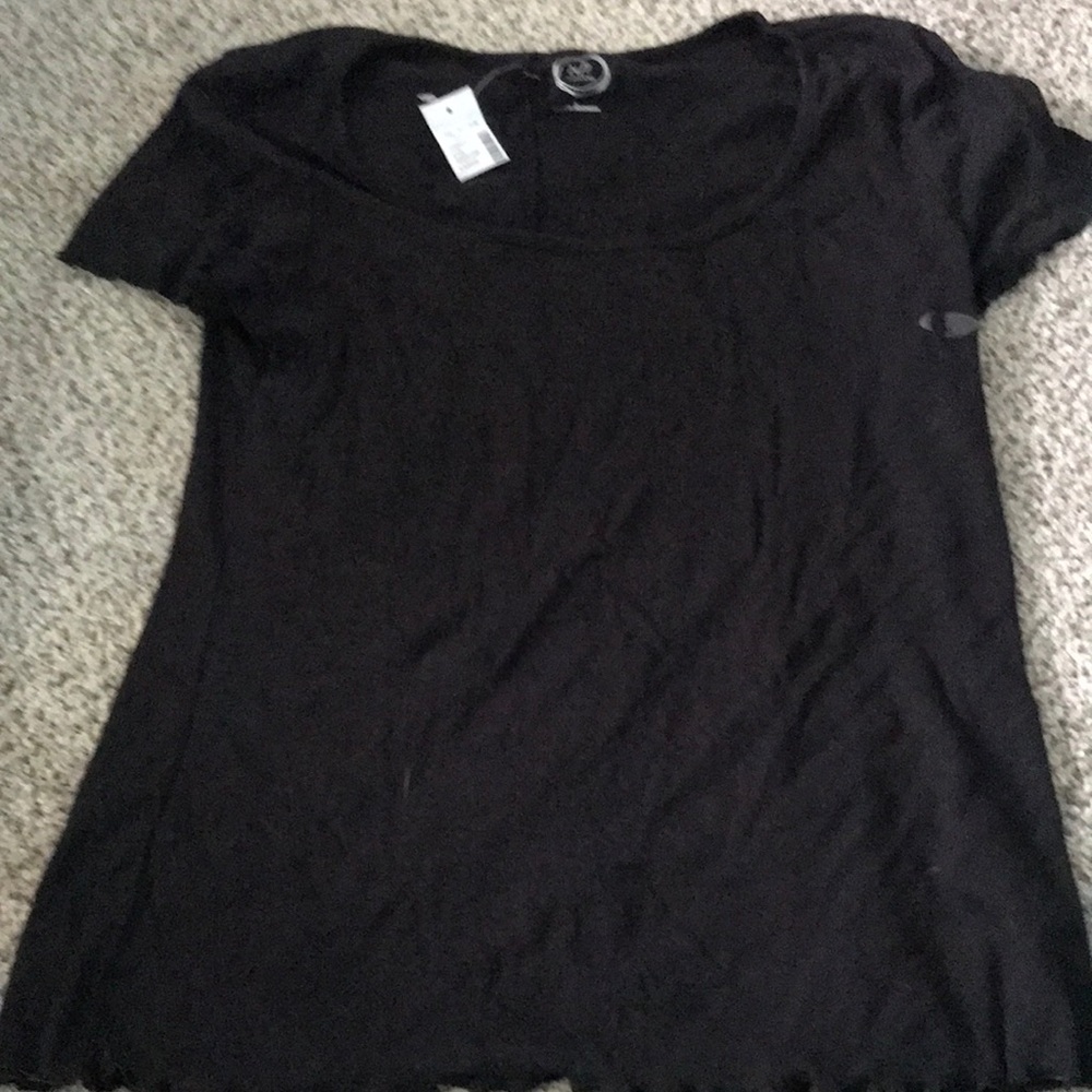 NWT Maurices Ruffles Black Casual Tee